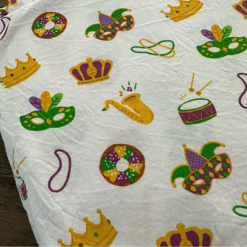 Angel Dear Unisex Baby Mardi Gras Print Bamboo Blanket 45” Square‎ New Orleans